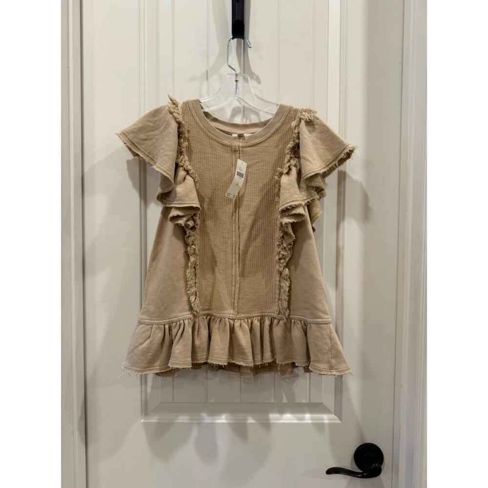 Pilcro Short-Sleeve Ruffled Fringe Top - Picture 2 of 6